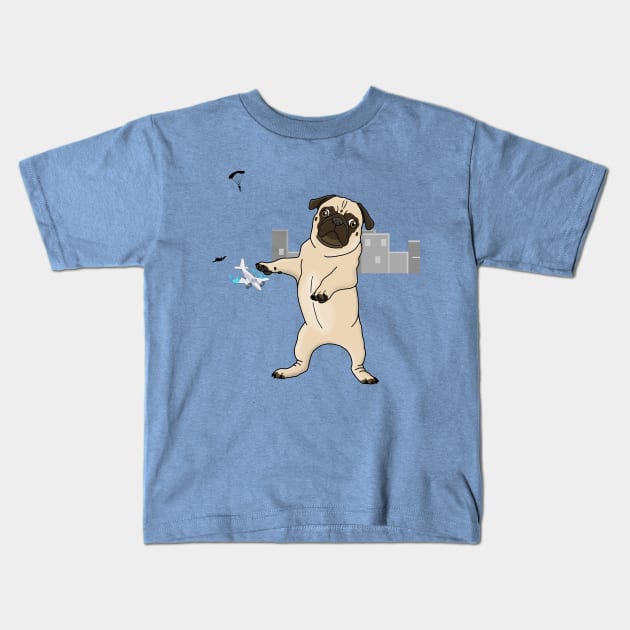 Attack of the Massive Pug!!! Kids T-Shirt by prettyinink